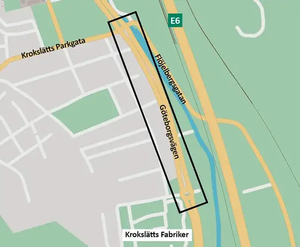 Karta över trafikpåverkan Göteborgsvägen
